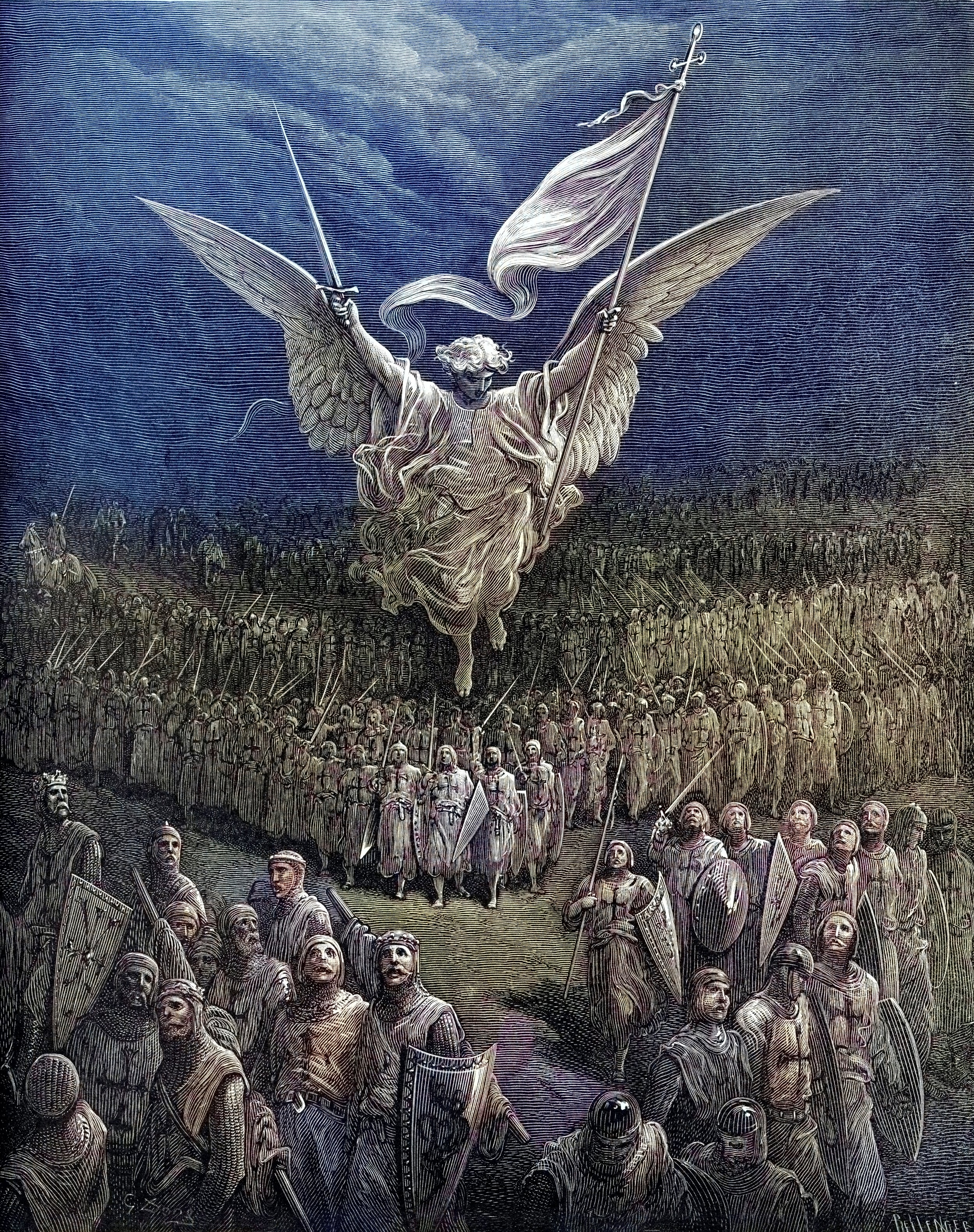 Cadre colorisé Gustave Doré - L'Ange conduisant les Croisés - Image 3